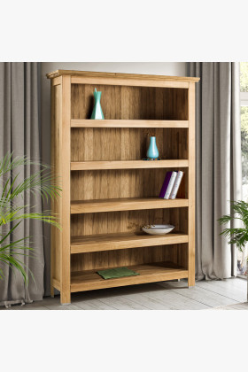 Massives Eichenregal mit 4 Böden, Naturholz, hochwertig